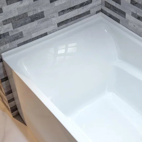 Miniatura 7 de WOODBRIDGE Bañera rectangular de acrílico de 60 pulgadas en blanco con drenaje derecho, desagüe desplegable negro mate incluido BA6030R Mate negro