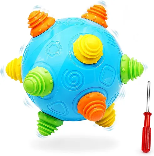 Bumble Ball para bebés, juguetes sensoriales para gatear para niños pequeños, batido de música para bebés preescolar, juguete interactivo para