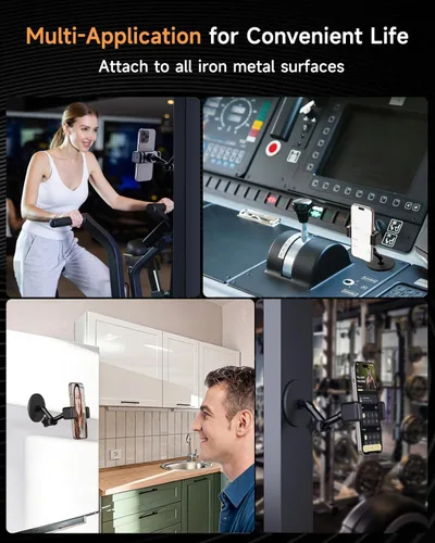 Miniatura 7 de Soporte magnético para teléfono para gimnasio – Soporte de teléfono de gimnasio resistente con fuerte fuerza magnética, se fija a superficies
