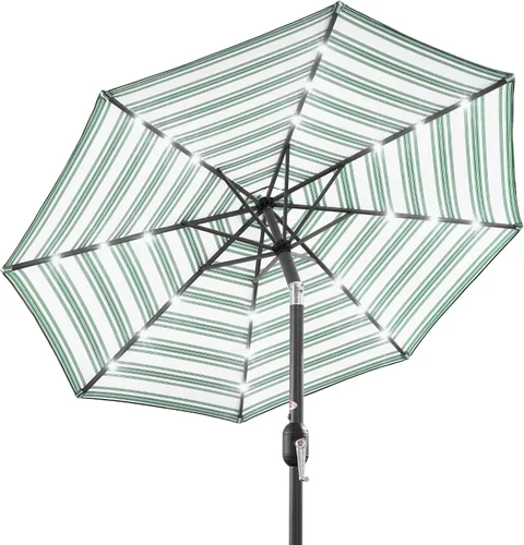 Miniatura 37 de Best Choice Products Solar Polyester LED Lighted Patio Umbrella w/Tilt Adjustment and UV-Resistant Fabric Gris niebla