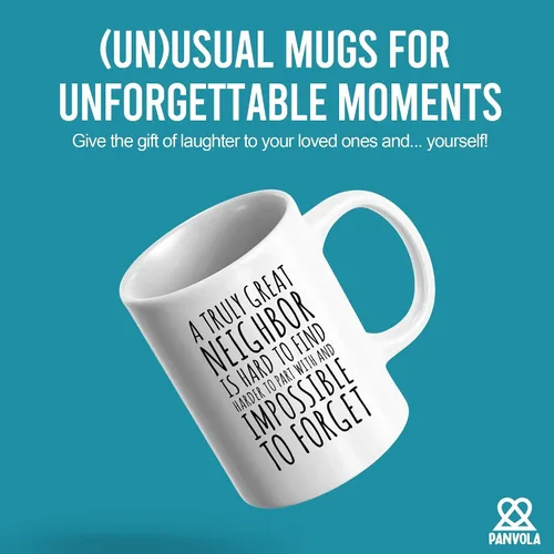 Miniatura 2 de Panvola Taza de café de cerámica con texto en inglés «A Truly Great Neighbor Is Hard To Find Harder To Part With Impossible To Forget Farewell