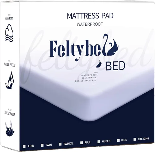 Miniatura 8 de FELTYBED Protector de colchón impermeable Twin de 39"x75", Funda de colchón suave Twin gris, Funda protectora acolchada de colchón transpirable
