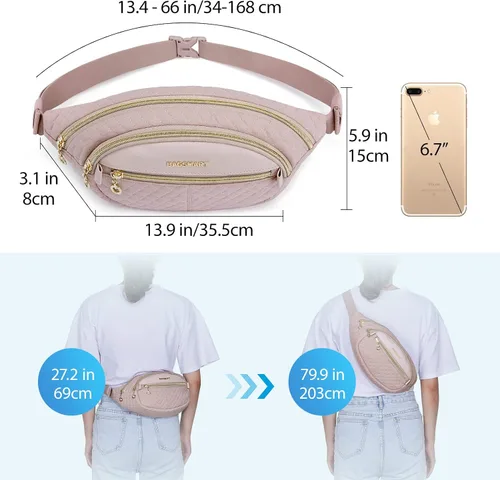 Miniatura 3 de BAGSMART cintura para mujer, Rosado, Moda