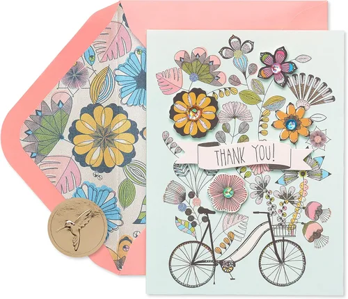 Miniatura 7 de Papyrus Tarjetas de agradecimiento con sobres, pancarta floral (12 unidades)
