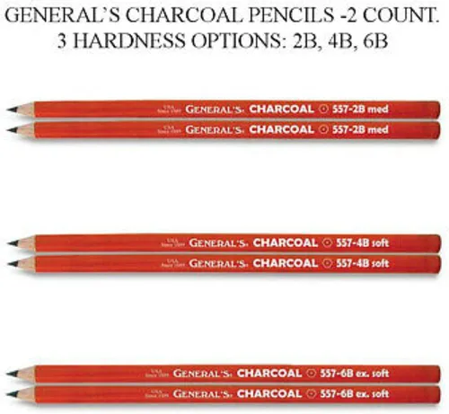 Miniatura 2 de General's - Paquete de lápices de carbón: 2B mediano, 4B suave, 6B extra suave, serie 557, 12 lápices cada caja, total de 36 lápices para clases