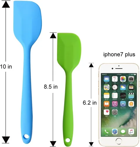 Miniatura 6 de Espátulas de silicona, pequeña espátula de goma con núcleo de acero inoxidable sólido, diseño de una pieza, resistente al calor, antiadherentes