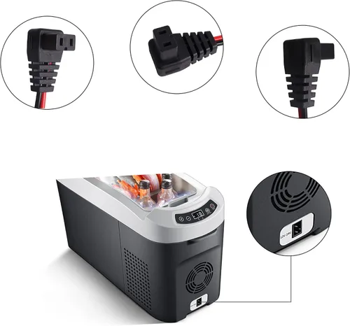 Miniatura 5 de Cable de alimentación CC para refrigerador de automóvil de 12 V, terminal de anillo O de 16 AWG a cable de plomo portátil para automóvil