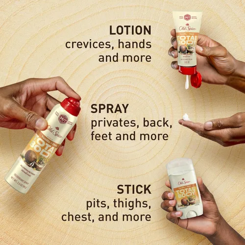 Miniatura 8 de Old Spice Crema desodorante de cuerpo entero para hombres, sin aluminio, aroma a vainilla + karité, protección contra olores 24/7, frescura duradera