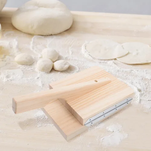 Miniatura 6 de Kichvoe Prensa de tortilla de madera mexicana tortillera prensadora de albóndigas para hacer masa de pastelería, herramienta para tortilla casera
