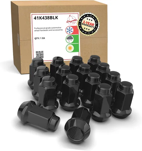 Wheel Accessories Parts 16 tuercas de rosca M10x1.25 Bulge Bellota de 1.26 pulgadas de largo, color negro, hexagonal de 0.551 in para Artic Cat