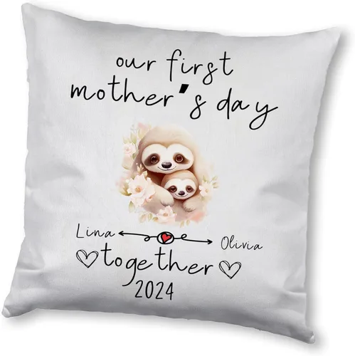 Miniatura 7 de Sloth Family Mother's Day, Personalised Pillow Case Decor for Home, Present for Mom, Grandmother, for Her Sloth 7