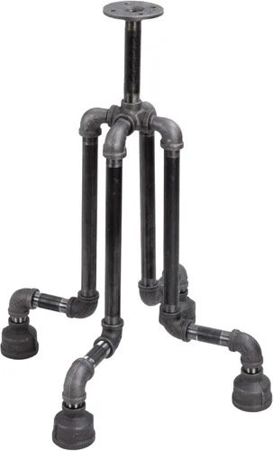 Miniatura 13 de PIPE DECOR Juego de patas de mesa auxiliar, kit de base de mesa industrial rústica para sala de estar, oficina, tuberías y accesorios ásperos