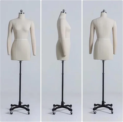 Miniatura 2 de Adjustable Female Dress Form Mannequin with Arms - Size S Foam Model for Sewing, Tailoring, Fashion Design, Custom Fitting with Insertable Pins