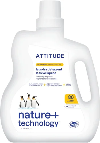 Miniatura 9 de ATTITUDE Detergente líquido para ropa, verificado por EWG, compatible con HE, a base de plantas y vegano, jabón natural para lavandería, aroma a