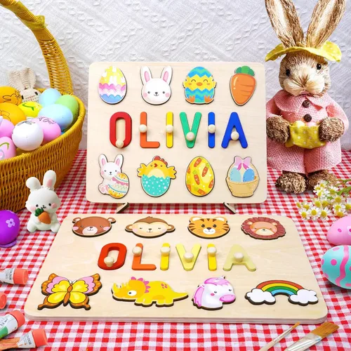 Miniatura 2 de Nombre Puzzle para Niños Personalizado - Regalos para Niña de 1 Año - Juguetes de Regalo de Cumpleaños Personalizados para Bebés para Niñas y Niños
