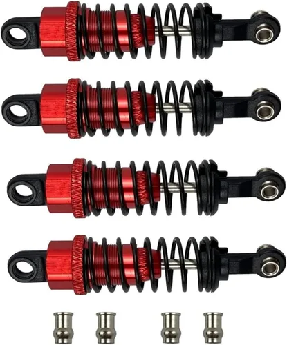 Aluminio 1/10 RC llenado de aceite delantero trasero choques para Tamiya TT02 TT01 amortiguador M05 TA05 en carretera Hops Up piezas de Rojo