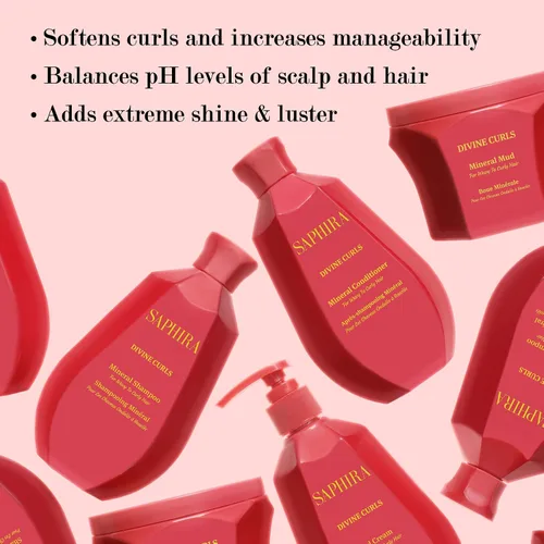 Miniatura 9 de Saphira Divine Curls - Máscara de pelo de barro con minerales del mar Muerto - Mascarilla acondicionadora profunda para cabello rizado y ondulado