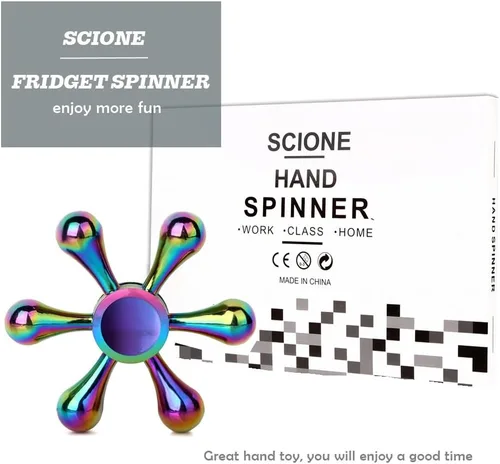 Miniatura 5 de SCIONE Juguete giratorio de metal, paquete de 5 juguetes sensoriales para aliviar el estrés, regalos de fiesta para niños y adultos, regalos