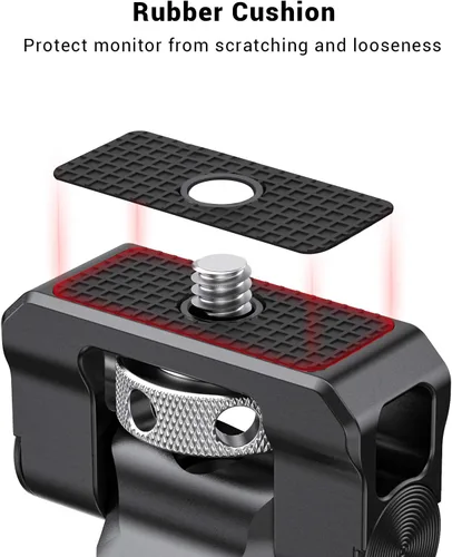 Miniatura 4 de SmallRig Soporte de montaje para monitor de campo con zapata fría y tornillo de 1/4 pulgadas para monitor de 5 pulgadas y 7 pulgadas, con giro