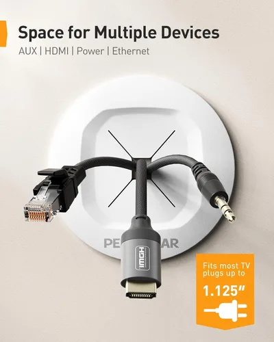 Miniatura 4 de Perlegear Ocultador de cable de TV para TV montado en la pared, protector de cable de TV para TV y altavoces montados en la pared, kit de gestión