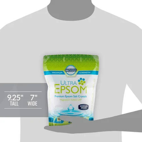 Miniatura 5 de SaltWorks Ultra Epsom - Sal de baño premium, grano medio, bolsa de 2 libras