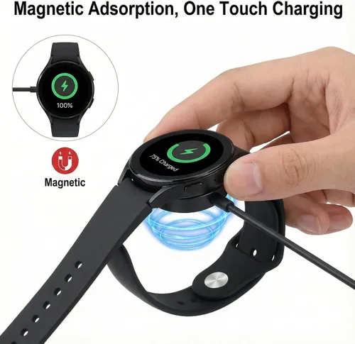 Miniatura 6 de Cargador rápido magnético para Samsung Galaxy Watch 8/Ultra/7/6/5/4/Active 2 (adaptador de pared y cable de 3.3 pies incluido), base de repuesto