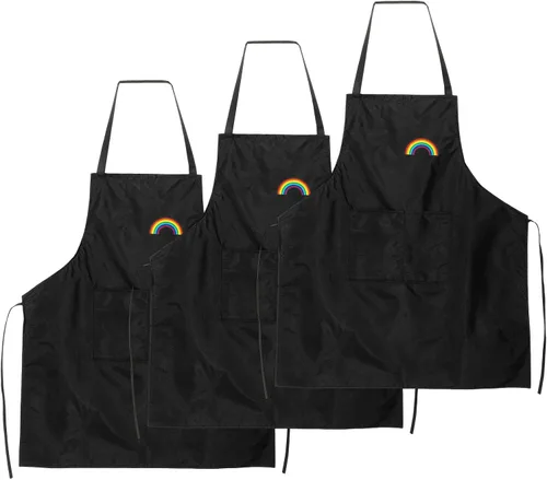 Miniatura 18 de HARFINGTON Delantal de cocina unisex para restaurante no ajustable, lavable, con 2 bolsillos