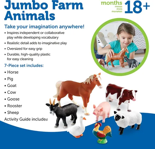 Miniatura 6 de Learning Resources, Juguetes de animales de granja gigantes, Multicolor