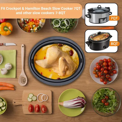 Miniatura 3 de Forros de Silicona Compatibles con Ollas de Cocción Lenta/Slow Cookers de 7 a 8 Cuartos, Inserto Divisor de Olla de Cocción Lenta Compatible