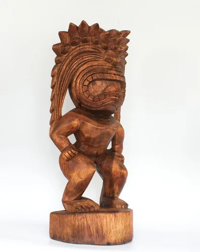 Miniatura 3 de G6 Collection Escultura de estatua tribal primitiva de madera extra grande de 24 pulgadas, hecha a mano, tótem de barra tiki, hecho a mano, regalo