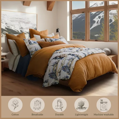 Miniatura 6 de Paseo Road - Juego de funda de edredón de 3 piezas para cabaña Acadia, con fundas de almohada, tamaño queen, ropa de cama forestal, juego de funda
