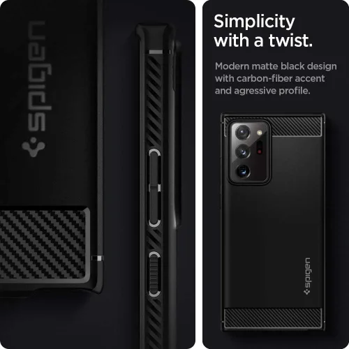 Miniatura 4 de Spigen Armadura Resistente Diseñada para Funda Samsung Galaxy Note 20 Ultra 5G (2020) - Negro Mate Armadura robusta