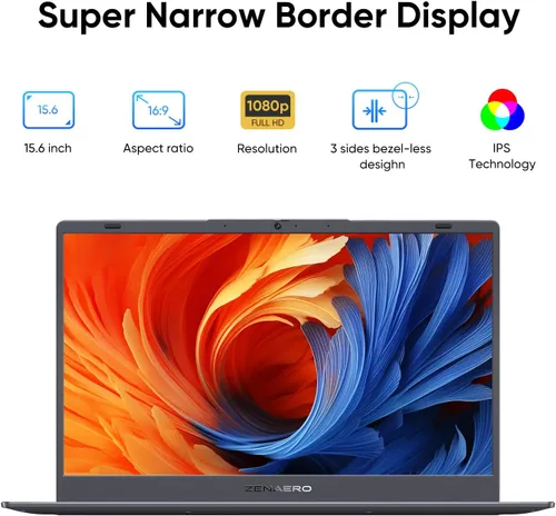 Miniatura 2 de Computadora portátil FHD de 15.6 pulgadas con 8 GB de RAM y 256 GB SSD, Celeron N4000 (hasta 2.6 GHz) Win 11 Pro, pantalla FHD IPS, 3 USB A, RJ45