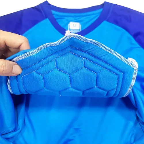 Miniatura 5 de Camiseta de fútbol para niños, uniformes de entrenamiento de equipo de fútbol de gladiador, portero acolchado, camiseta de manga larga