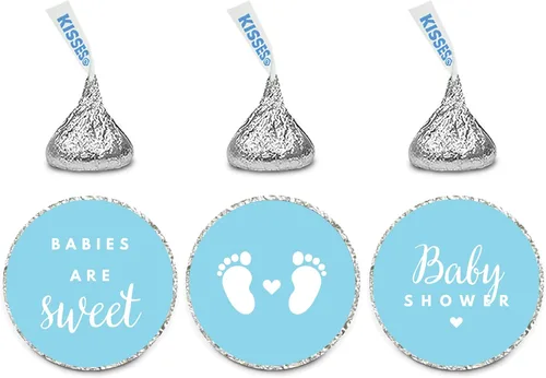 Miniatura 13 de Andaz Press Trío de etiquetas de gotas de chocolate, se adapta a besos, baby shower, verde menta, paquete de 216 Verde (Mint Green)