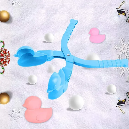 Miniatura 6 de Herramienta para hacer bolas de nieve con asa, clip para hacer bolas de nieve de pato de dibujos animados, juguetes perfectos para niños y adultos