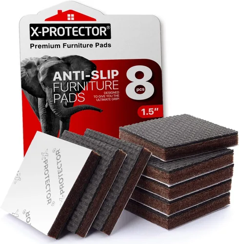 Almohadillas Antideslizantes para Muebles 8 piezas 1 1/2" X-Protector - ¡Agarres Premium para Muebles! Patas de Goma Autoadhesivas para Muebles -