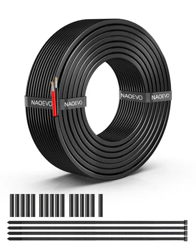 Miniatura 21 de NAOEVO Cable eléctrico de calibre 10, 2 conductores, cable de PVC trenzado de 10 AWG, bajo voltaje de 12 V/cobre estañado/cable flexible
