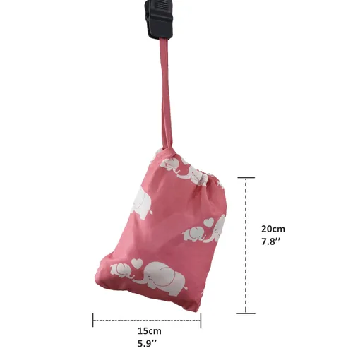 Miniatura 4 de Pozico Funda para Carrito de Compras para Bebé Niña o Niño, Lavable a Máquina/Portátil con Bolsa de Transporte - Elefante Rosa Blanco Elefante