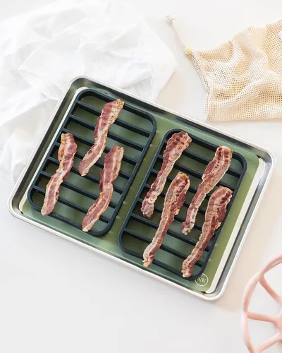 Miniatura 4 de The Silicone Kitchen Asador de silicona extra grande, apto para lavavajillas, sin BPA, no tóxico, 7 x 10.75 pulgadas, azul marino, paquete de 2