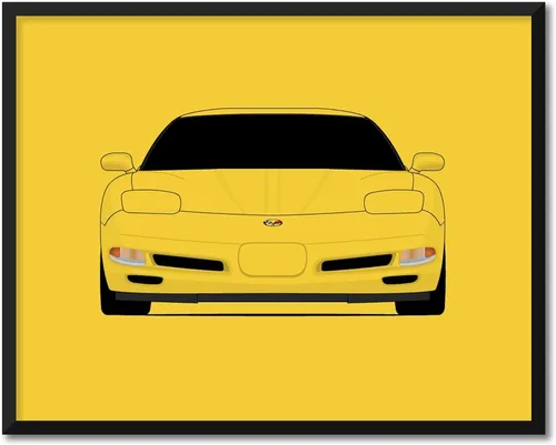 Color personalizable: Custom Car Posters - Póster hecho a mano compatible con Chevy Corvette Z06 C5 (1997-2004) 5ª generación, decoración de arte de