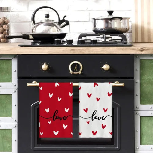 Miniatura 4 de Toallas de cocina con acuarela para el día de San Valentín, paños de cocina, decoración del día de San Valentín para fiesta en casa, grande