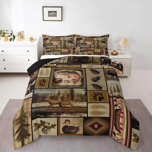 Miniatura 33 de Feelyou Juego de edredón de zorro ártico, juego de ropa de cama para niños y niñas, bonito edredón de animales salvajes, juego de edredón 1 juego