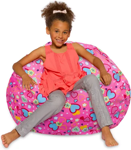 Miniatura 29 de Posh Creations - Sillón puff para niños, adolescentes y adultos, incluye funda extraíble y lavable a máquina, tamaño mediano de 27 pulgadas, lona
