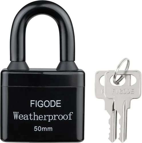 Miniatura 7 de FIGODE® Candado impermeable para exteriores, cerradura grande de servicio pesado resistente con cubierta de acero laminado con llave, 2.2 pulgadas