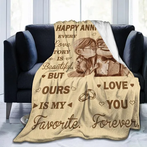 Miniatura 2 de Manta de aniversario para él y ella, regalo romántico de aniversario de boda, para esposa, marido, el mejor regalo de feliz aniversario