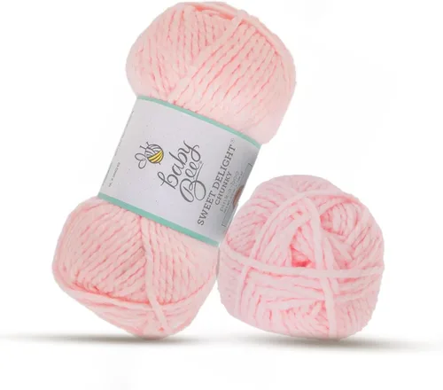 Miniatura 17 de Baby Bee 5 - Hilo voluminoso para ganchillo y tejer – Madeja suave – 109 yardas de acrílico y poliamida para sombreros y mantas – Suministros