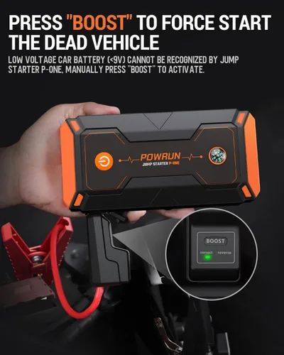 Miniatura 9 de Powrun P-ONE Arrancador de Salto, Caja de Salto Portátil de 2000A - Paquete de Batería de Arrancador de Coche para hasta 8.0L de Gasolina y 6.5L