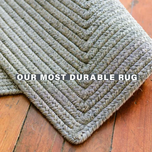 Miniatura 3 de Alfombra ovalada trenzada gris humo de 20 x 30 pulgadas, lavable para interiores y exteriores, decoración campestre para cocinas y entradas