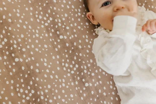 Miniatura 3 de Copper Pearl Sábanas de punto prémium para cuna de bebé para colchones estándar, sábanas bajeras para cuna para niños y niñas, transpirables